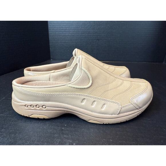 Easy Spirit Travel Time 234 Slip-On Leather Clog Taupe Sz 9.5M - Picture 1 of 9
